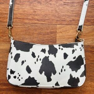Cow Pattern Faux Leather - Shoulder Bag - NEW